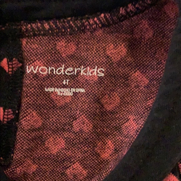 Little girls sz 4t black and pink hearts wonderkid - Picture 2 of 3